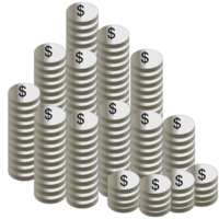 illustration de empiler de dollar pièces de monnaie png