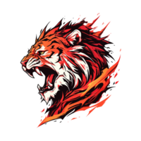 AI generated Cool Tiger head illustration for your design png