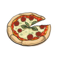 AI generated Delicious Pizza 3d illustration png