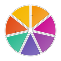 Infografik mit 7 Schritten, Prozess oder Optionen. png