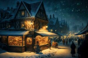 AI generated harry potter's christmas village photo
