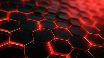 AI generated Abstract 3D render hexagon technology background. photo