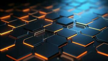 AI generated Abstract 3D render hexagon technology background. photo