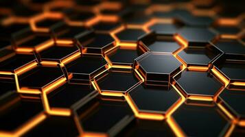 AI generated Abstract 3D render hexagon technology background. photo