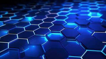 AI generated Abstract 3D render hexagon technology background. photo