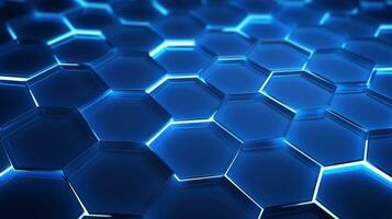 AI generated Abstract 3D render hexagon technology background. photo