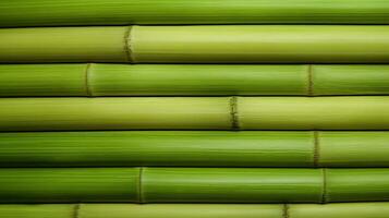 AI generated Green bamboo texture for interior or exterior design, bamboo fence texture background. photo