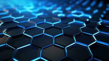 AI generated Abstract 3D render hexagon technology background. photo