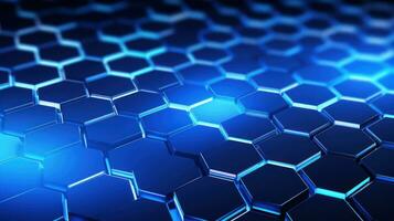 AI generated Abstract 3D render hexagon technology background. photo