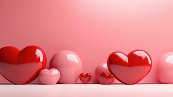 AI generated Beautiful scene with heart for products showcase. Valentines sale banner, Happy valentine's day background photo