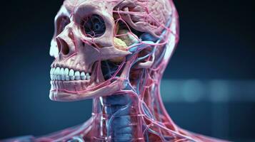 ai generado médico antecedentes. humano cuerpo 3d escanear foto