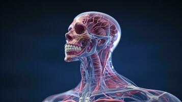 ai generado médico antecedentes. humano cuerpo 3d escanear foto