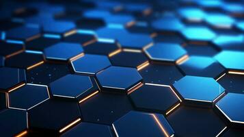 AI generated Abstract 3D render hexagon technology background. photo