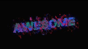 Awesome lettering with a Distorted Advanced Title Animation on a black background video