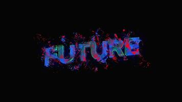 Future lettering with a Distorted Advanced Title Animation on a black background video