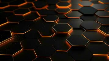 AI generated Abstract 3D render hexagon technology background. photo