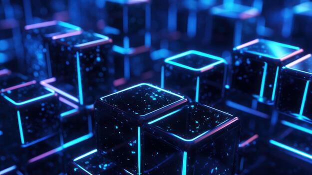 AI generated Blockchain technology abstract background photo