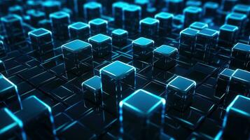 AI generated Blockchain technology abstract background photo