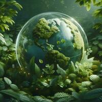 AI generated Symbolizing Nature, Sustainability, ESG, and Climate Change Awareness photo