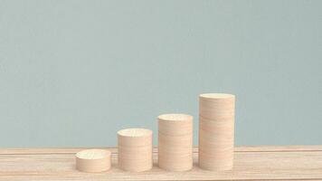 The wood bar chart for Business concept 3d rendering. photo