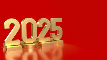 The gold number 2025 for Business concept 3d rendering. photo