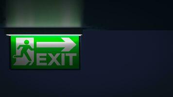 The exit sign for Background concept 3d rendering photo