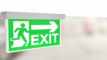 The exit sign for Background concept 3d rendering photo