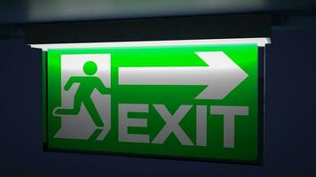 The exit sign for Background concept 3d rendering photo