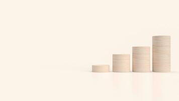 The wood bar chart for Business concept 3d rendering. photo