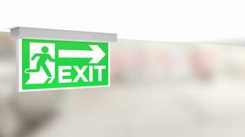 The exit sign for Background concept 3d rendering photo