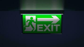 The exit sign for Background concept 3d rendering photo