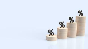 The percent wood bar chart for Business concept 3d rendering. photo