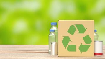 The Recycle boxes  for eco concept 3d rendering. photo