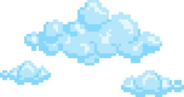 blue sky cloud bubble pixel design for decoration wheather forcast pixel design png