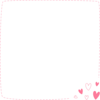 pink heart frame corner border card for decoration valentine wedding love festival png