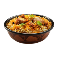 ai generado Biryani en un plato en transparente antecedentes - ai generado png