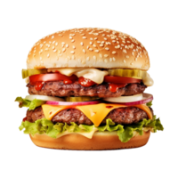 ai generato zenzero hamburger su trasparente sfondo - ai generato png