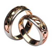 ai généré couple bague sur transparent Contexte - ai généré png