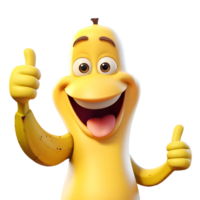AI generated Funny Banana Cartoon on Transparent background - Ai Generated png
