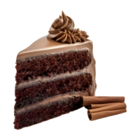 AI generated Chocolate Cake Slice on Transparent background - Ai Generated png