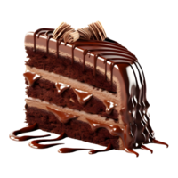 ai generato cioccolato torta fetta su trasparente sfondo - ai generato png