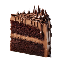 ai generato cioccolato torta fetta su trasparente sfondo - ai generato png