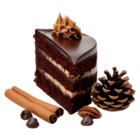 AI generated Chocolate Cake Slice on Transparent background - Ai Generated png