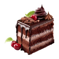 AI generated Chocolate Cake Slice on Transparent background - Ai Generated png