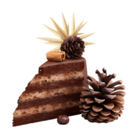 AI generated Chocolate Cake Slice on Transparent background - Ai Generated png