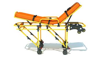 Medical Stretcher Trolley 3D rendering on white background photo