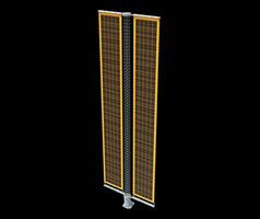 Solar Array Panel 3D rendering on black background photo