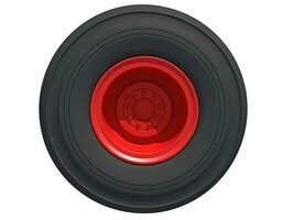 Truck Wheel 3D rendering on white background photo