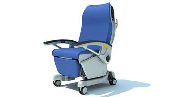 Hospital Patient Chair 3D rendering on white background photo