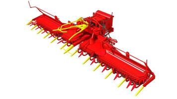 Combine Harvester Threshing Header 3D rendering on white background photo